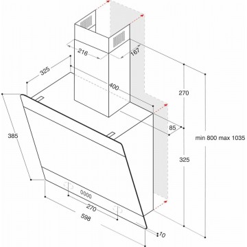 Whirlpool AKR 62F LT K Απορροφητήρας Καμινάδα 59.8cm Μαύρος